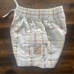 Just One Year Carters Baby Boy Shorts 6 Months Cargo Plaid Spring Vintage